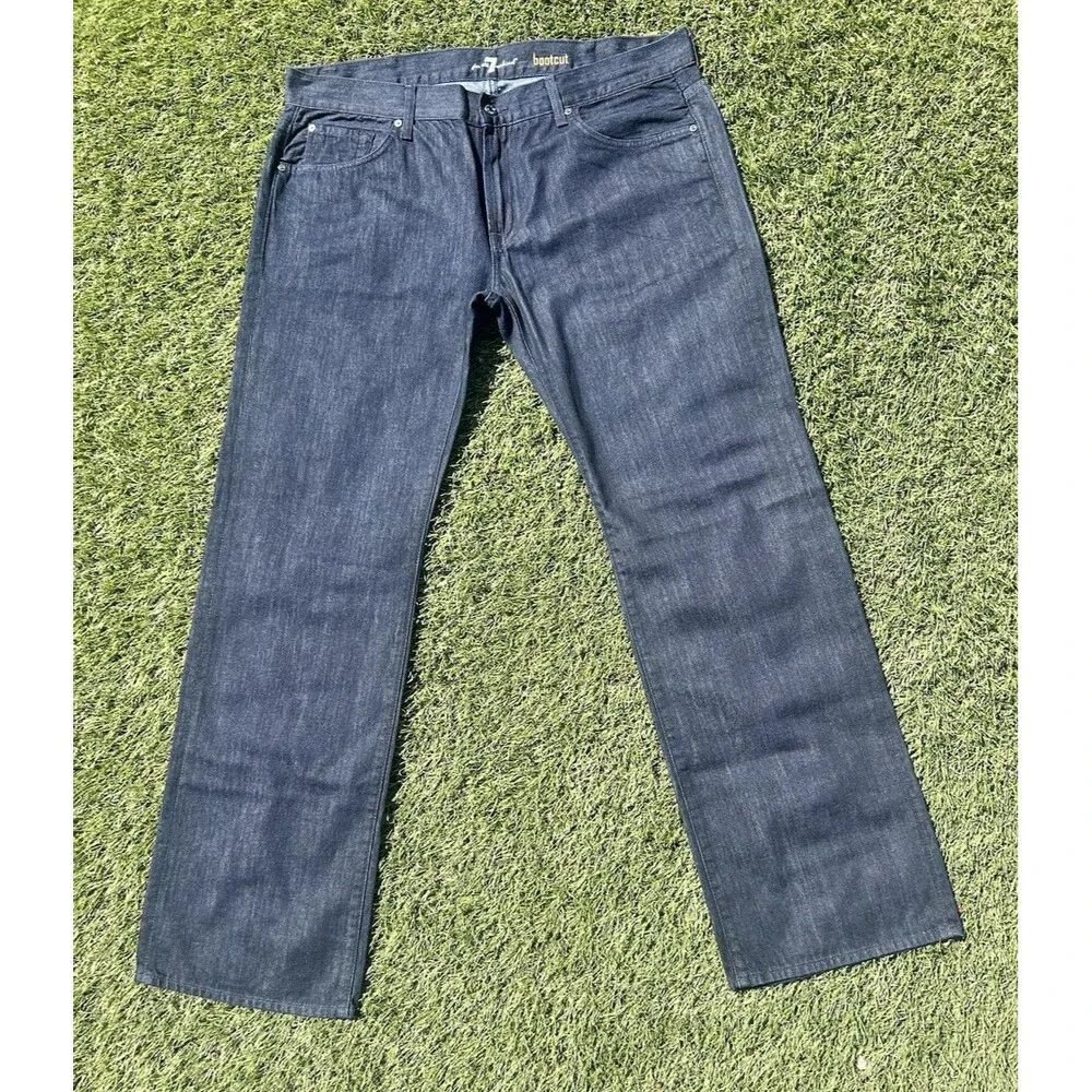 7 For All Mankind Mens Bootcut Jeans 40x34 Dark Indigo Denim NWOT